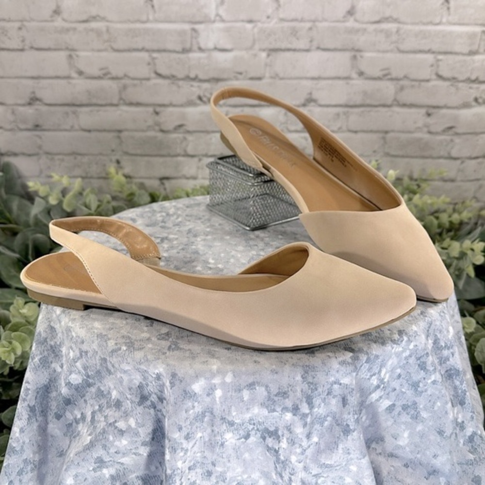 Falls Creek Nova Beige Pointed Toe Cutout Sling Back Dress Flats WMS 7.5M✨NWOT✨